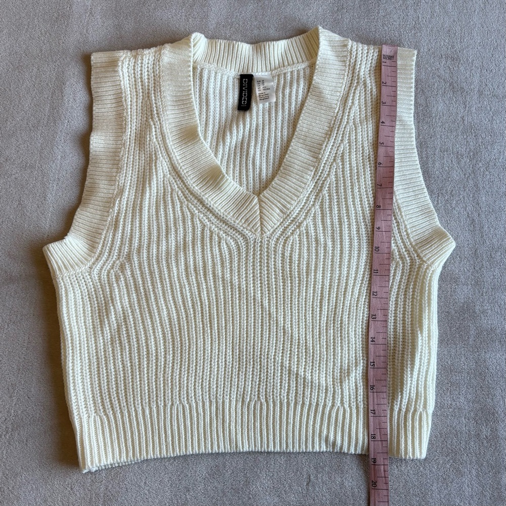 H&M Off-White Ribbed Knit Vest - Picture 4 of 5